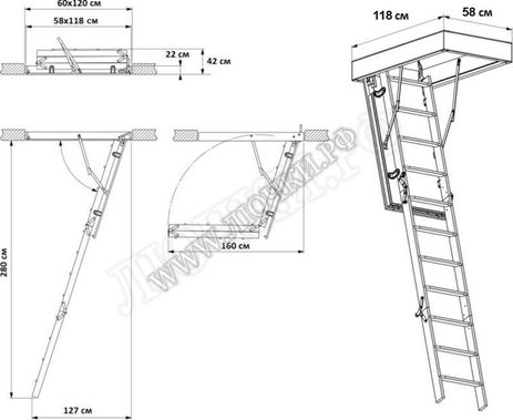 Чердачная лестница Fakro LWT 600*1200*2800 Чердачная лестница Fakro LWT 600*1200*2800