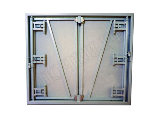 Люк под плитку Нажимной Железяка, 2 створки, 1200*1200 Люк под плитку Нажимной Железяка, 2 створки, 1200*1200